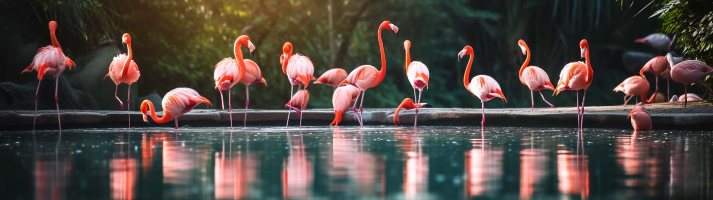 een groep roze flamingos die hun kleur danken aan astaxanthine